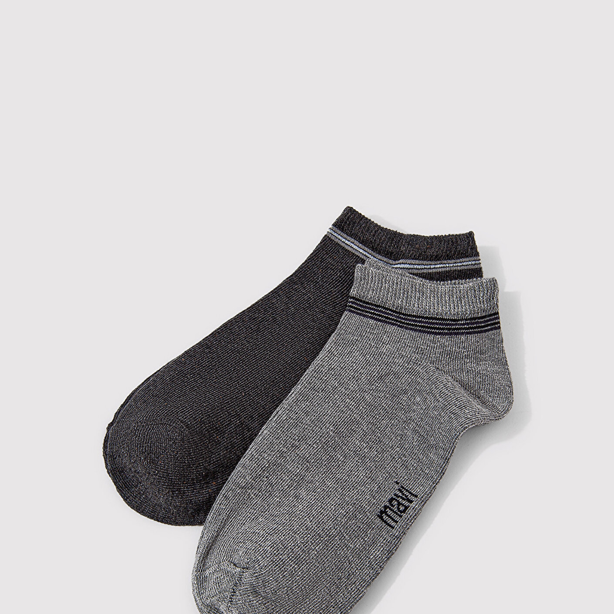 Mavi 2li Gri Patik Çorap 090984-25765