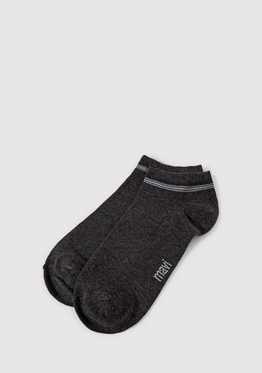  Mavi 2li Gri Patik Çorap 090984-25765