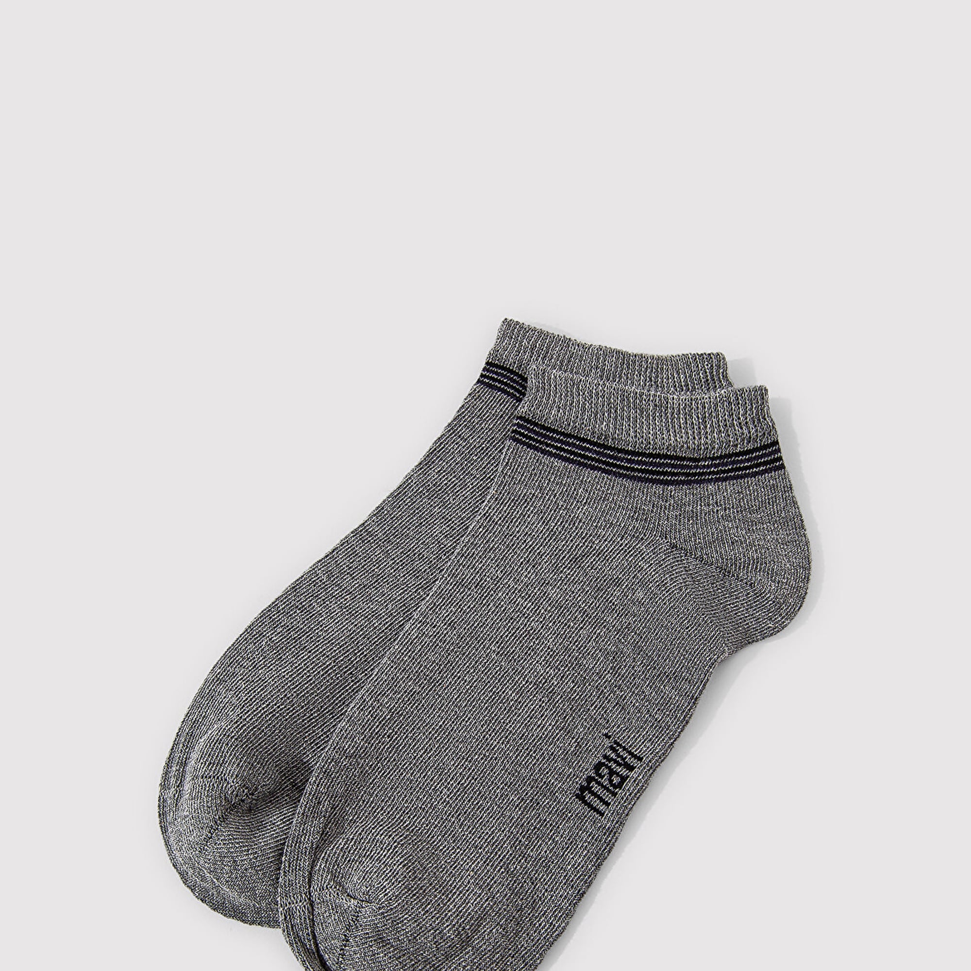 Mavi 2li Gri Patik Çorap 090984-25765