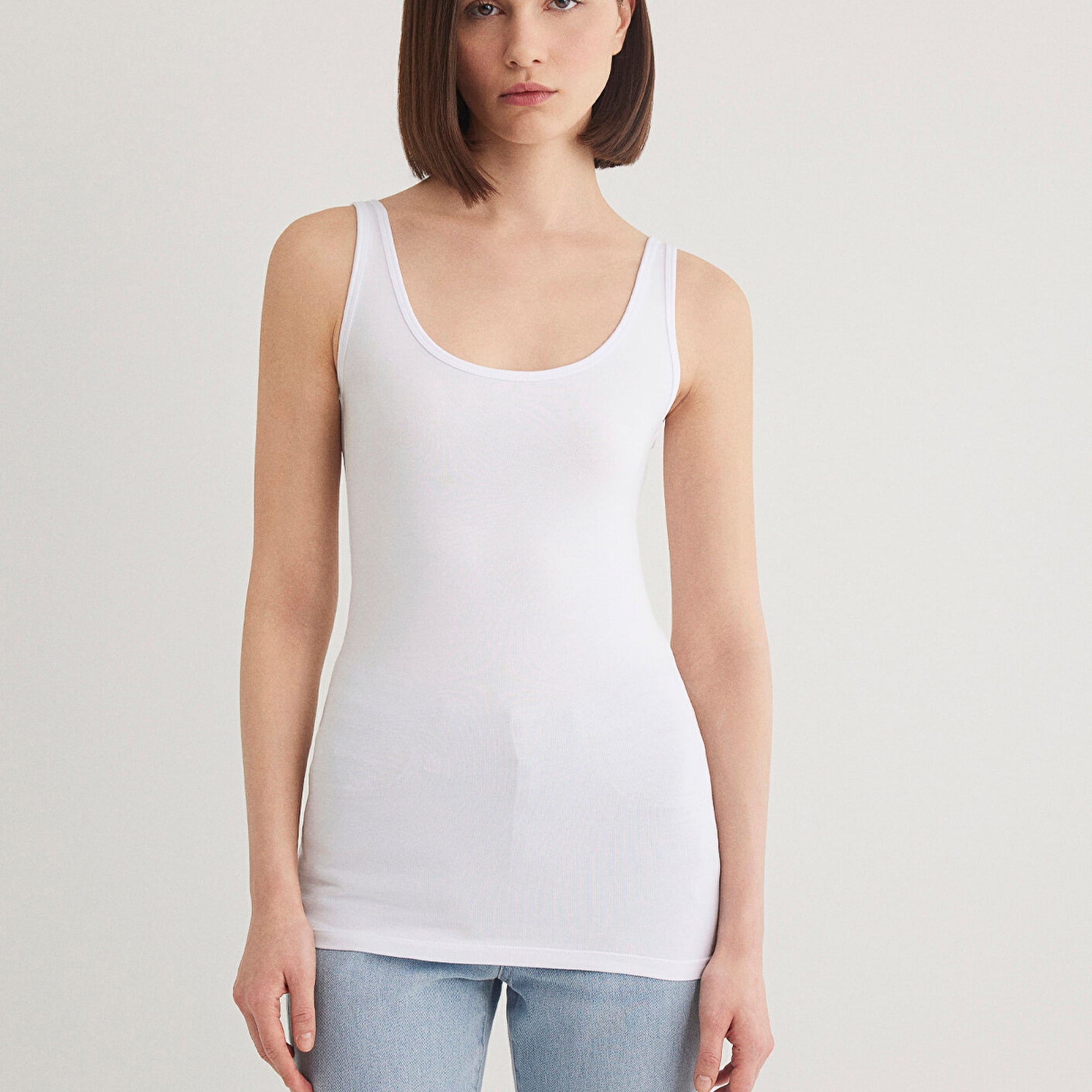 Mavi Beyaz Basic Stretch Atlet Fitted / Vücuda Oturan Kesim 164156-620