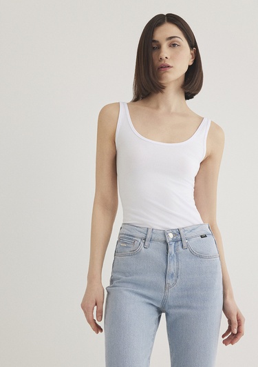  Mavi Beyaz Basic Stretch Atlet Fitted / Vücuda Oturan Kesim 164156-620