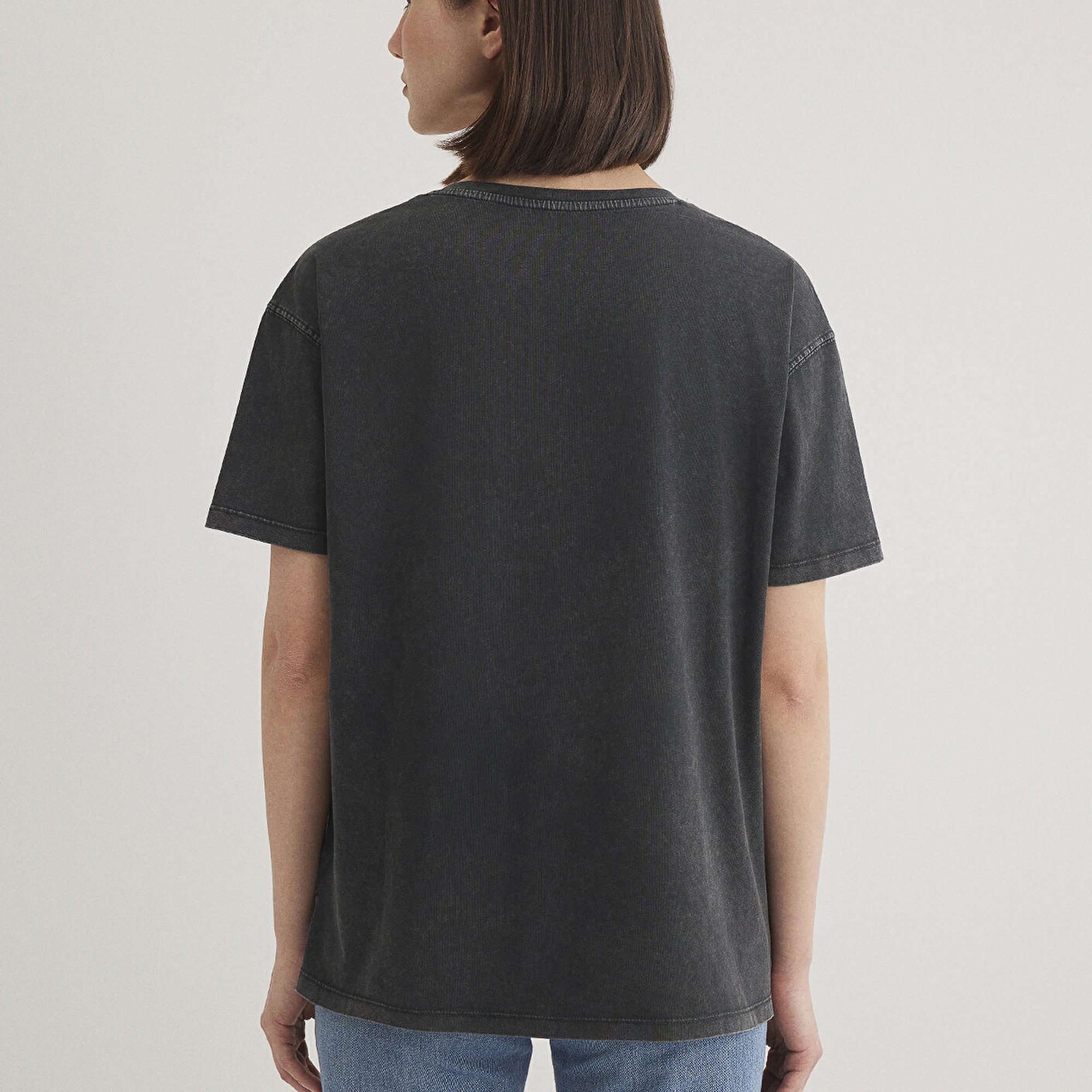 Mavi Mavi Baskılı Antrasit İstanbul Tişört Loose Fit / Bol Rahat Kesim 1601176-900