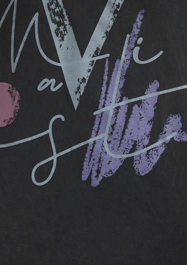  Mavi Mavi Baskılı Antrasit İstanbul Tişört Loose Fit / Bol Rahat Kesim 1601176-900