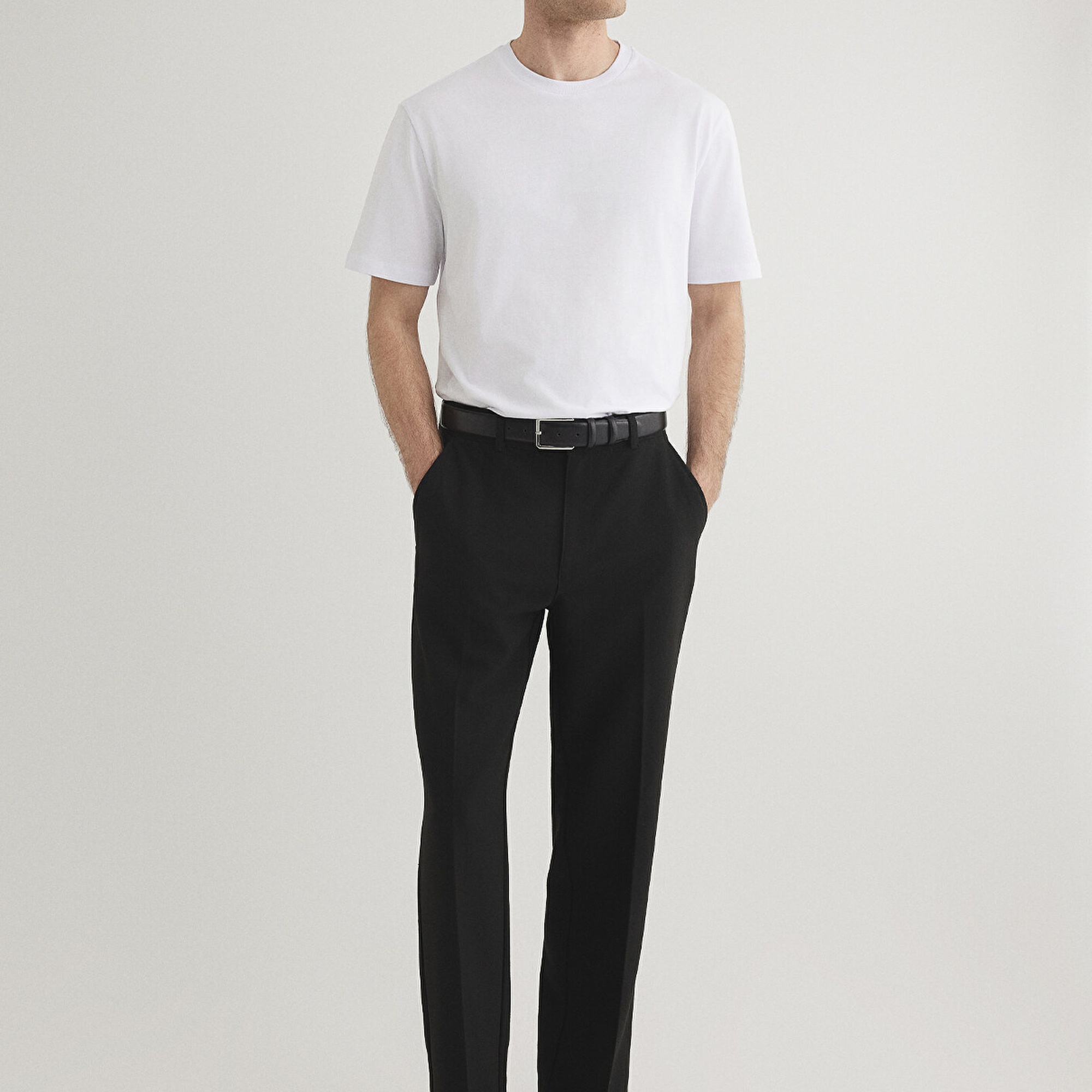 Mavi Beyaz Basic Tişört Slim Long Fit / Slim Uzun Kesim 067082-620