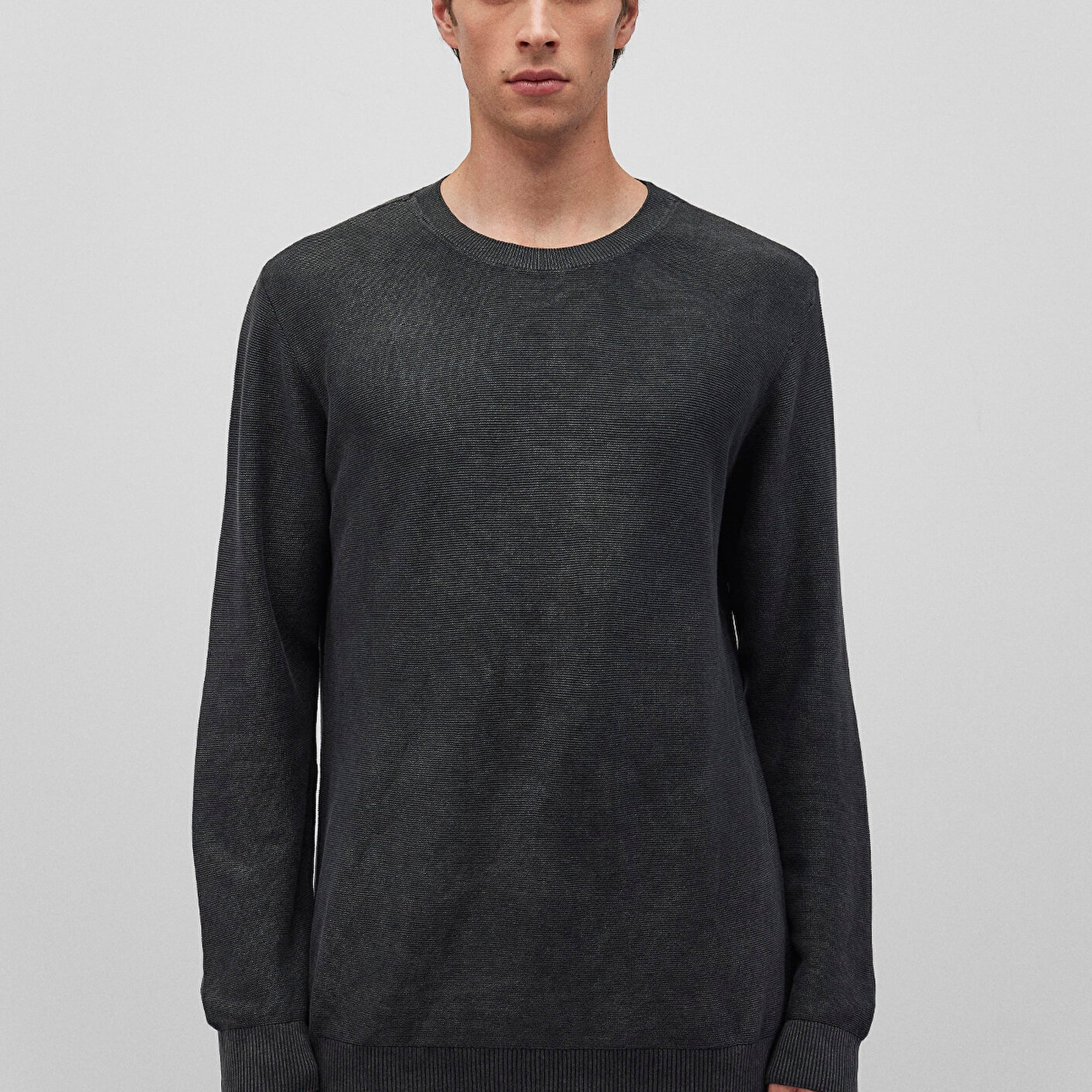 Mavi Bisiklet Yaka Antrasit Basic Kazak Slim Fit / Dar Kesim 070803-34314