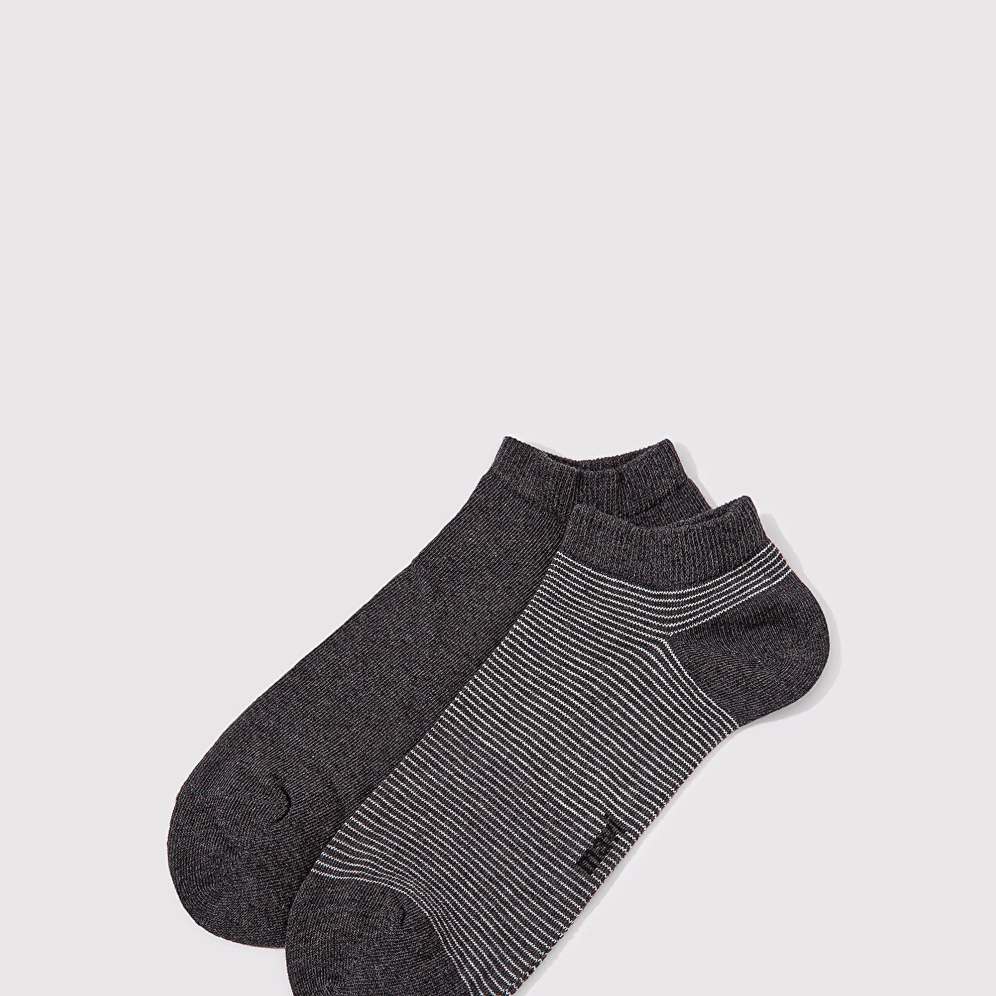 Mavi 2li Gri Patik Çorap 092051-32162