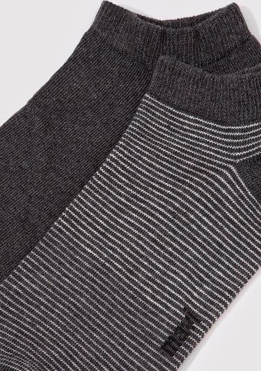  Mavi 2li Gri Patik Çorap 092051-32162