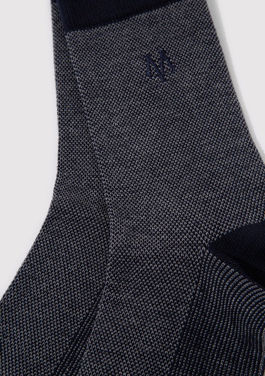  Mavi Baskılı Lacivert Soket Çorap 091760-28417