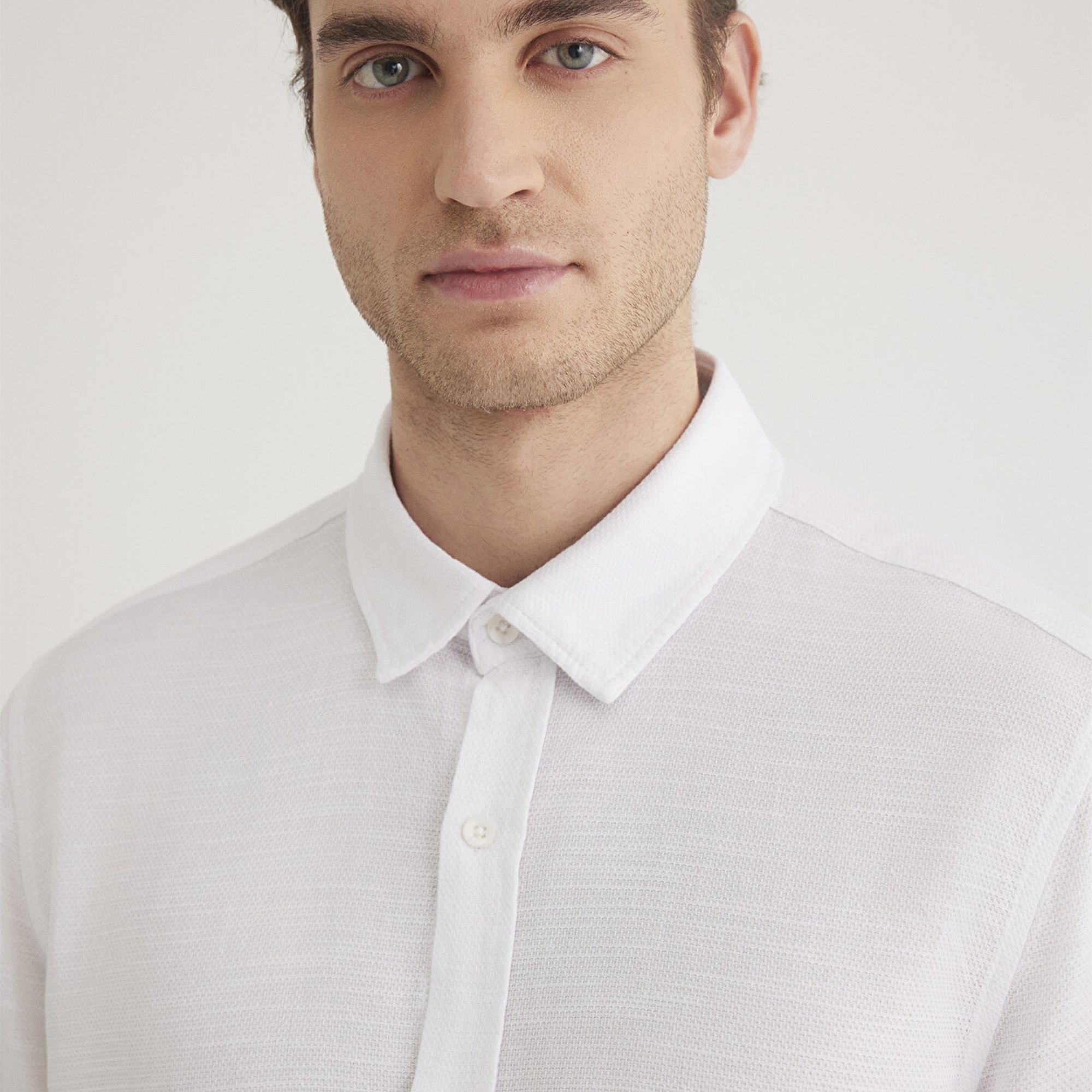 Mavi Beyaz Gömlek Fitted / Vücuda Oturan Kesim 020579-25705