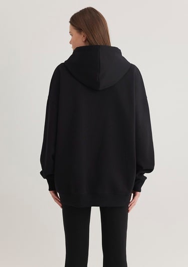  Mavi Kapüşonlu Fermuarlı Siyah Sweatshirt 1610221-900