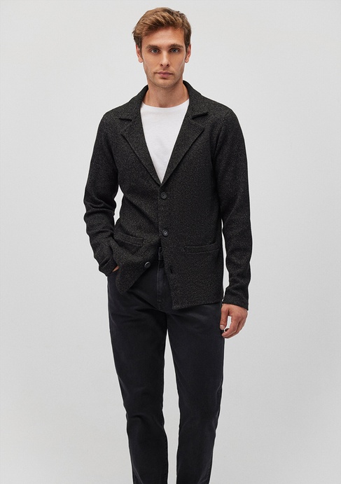  Mavi Siyah Triko Blazer Ceket 070699-900