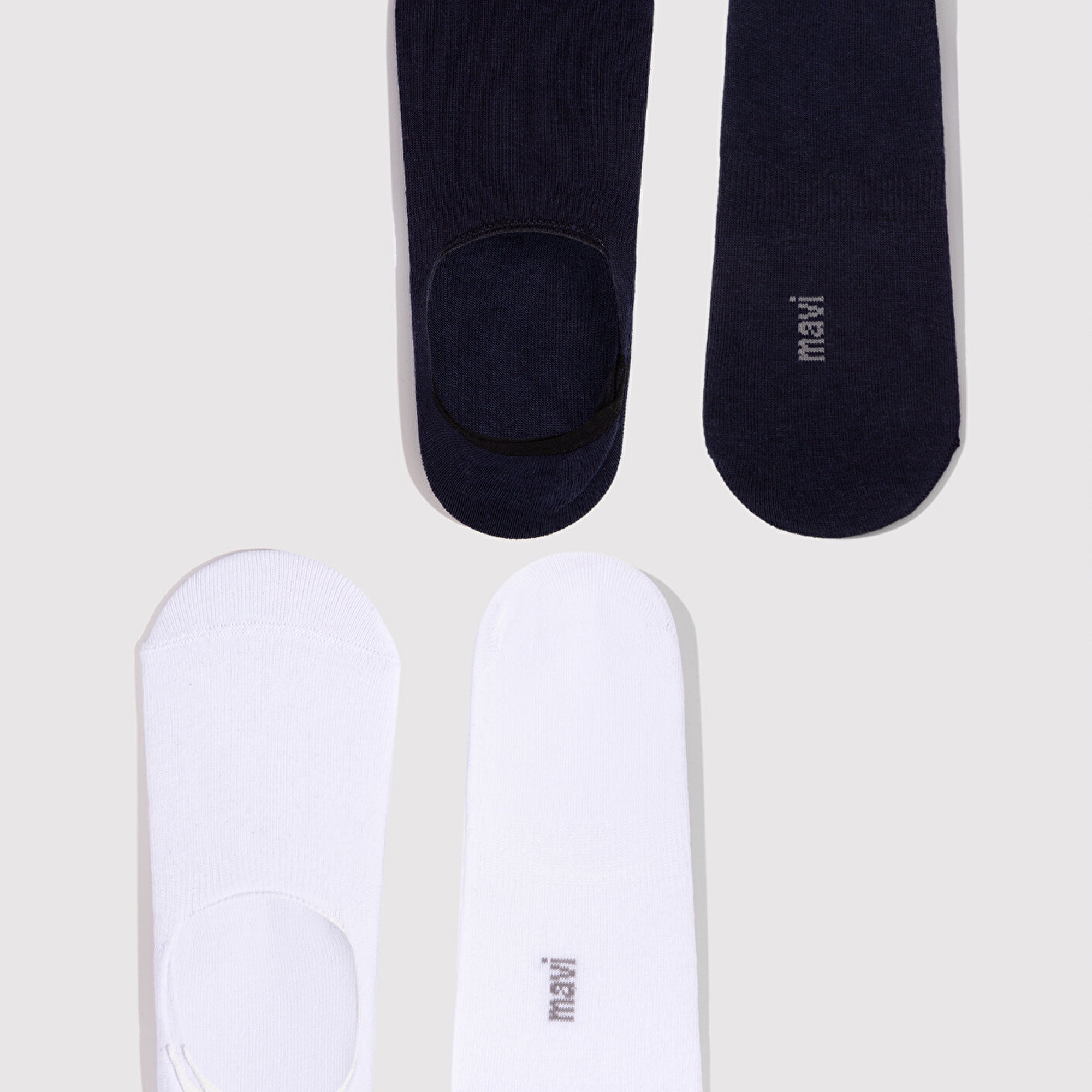 Mavi 2li Siyah Beyaz Babet Çorabı 092594-620