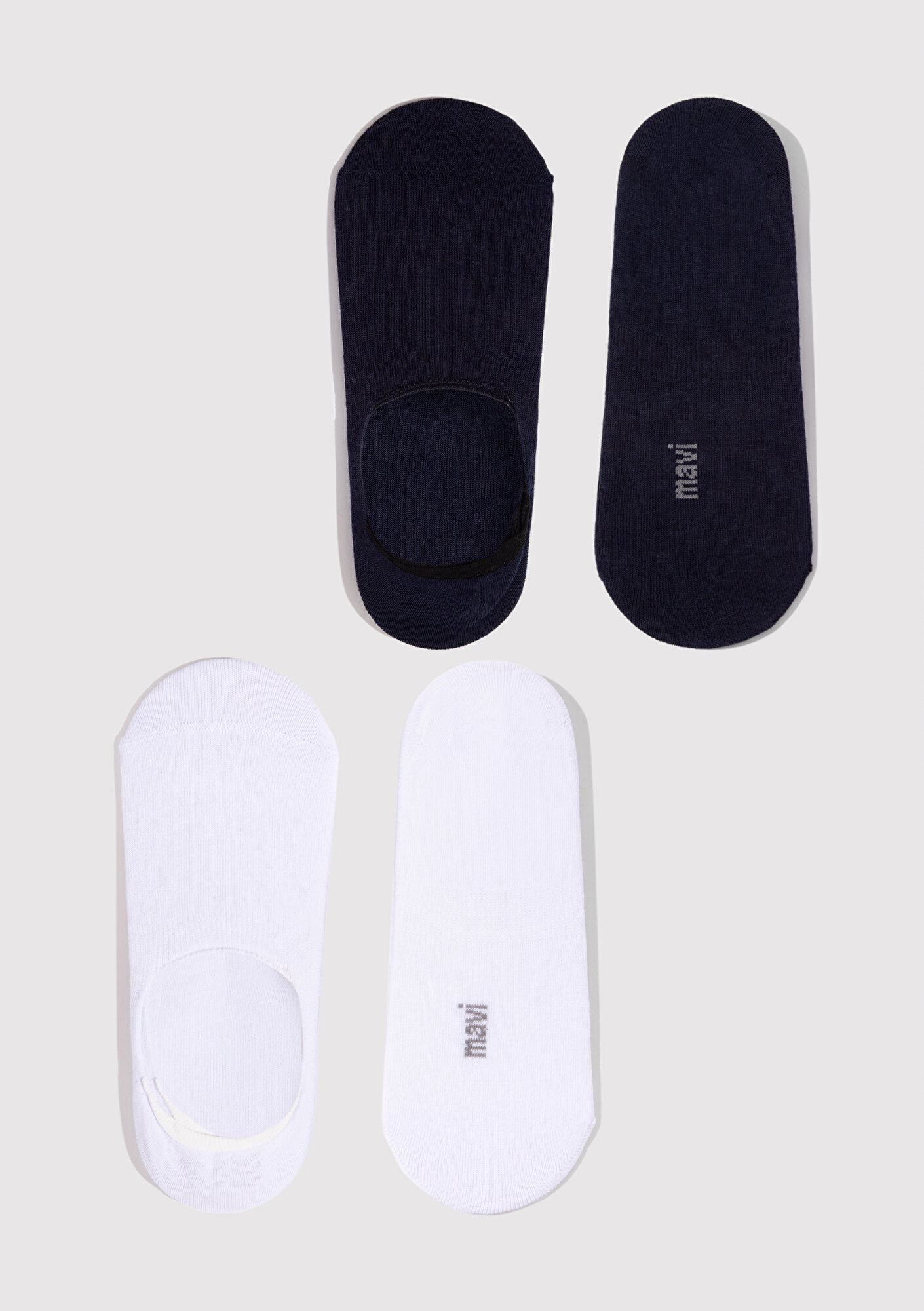  Mavi 2li Siyah Beyaz Babet Çorabı 092594-620