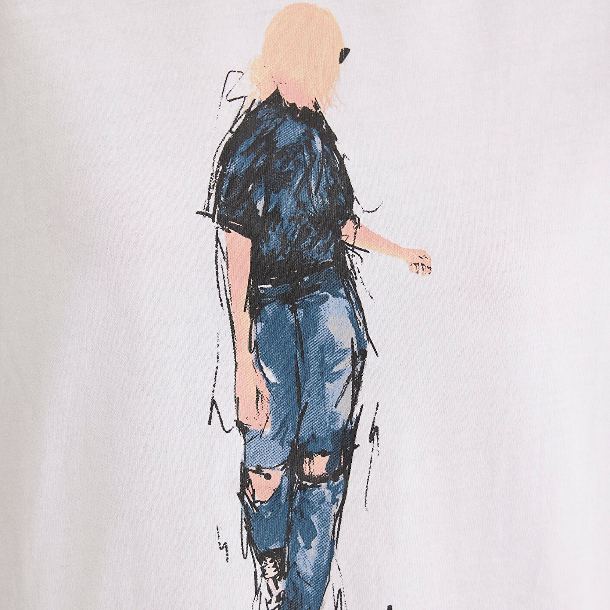 Mavi Denim Kız Baskılı Beyaz İstanbul Tişört Regular Fit / Normal Kesim 1610222-620