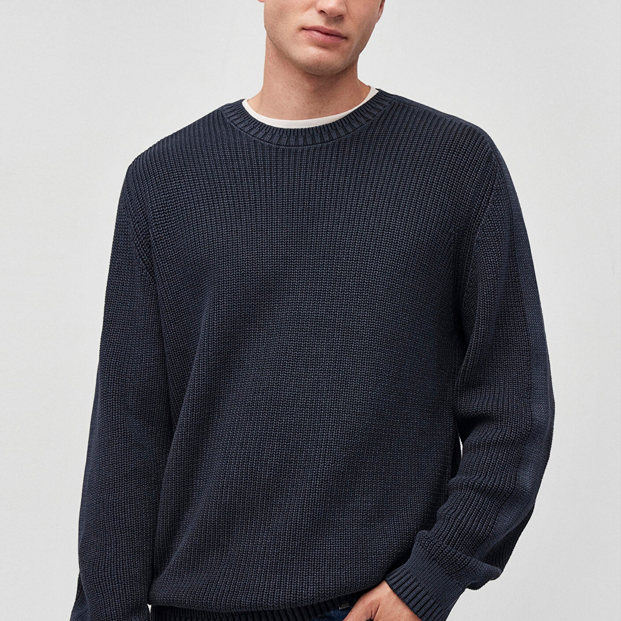 Mavi Bisiklet Yaka Lacivert Kazak Slim Fit / Dar Kesim 070767-34319