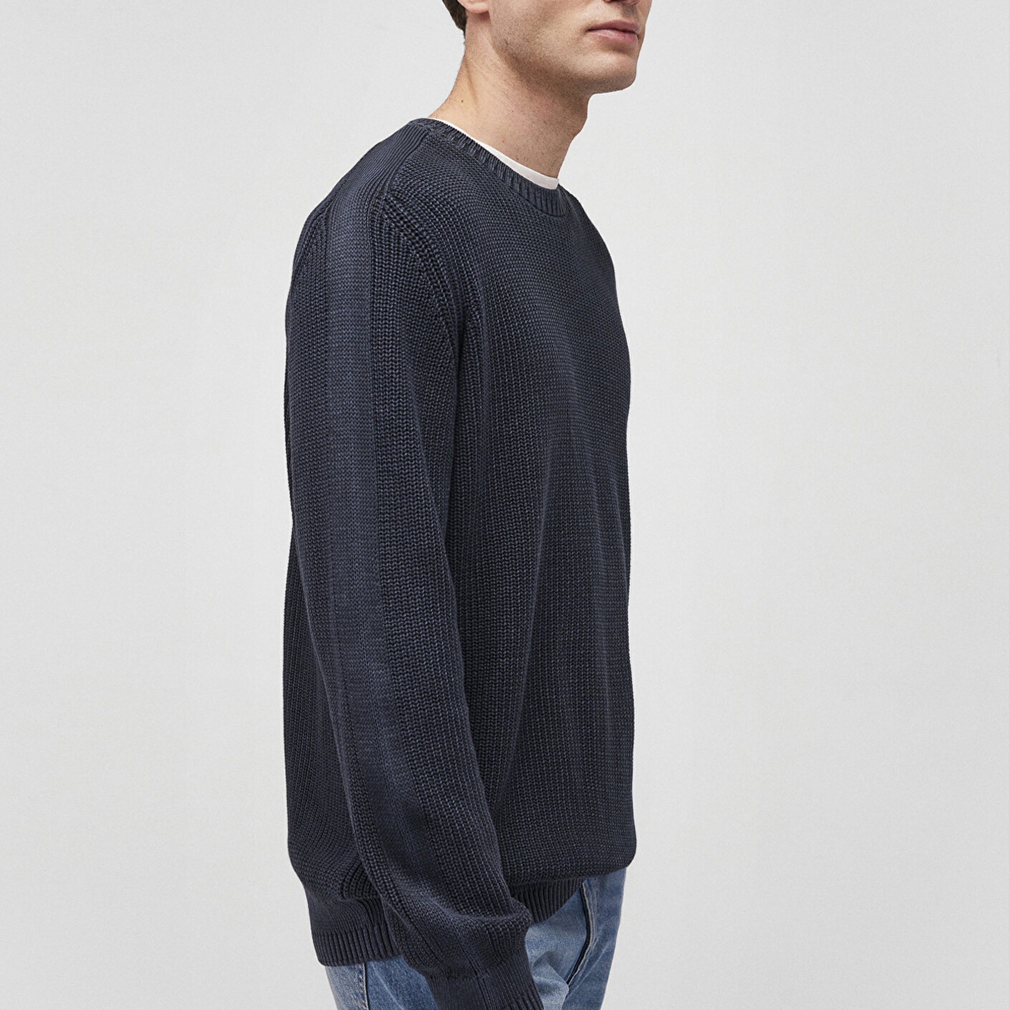 Mavi Bisiklet Yaka Lacivert Kazak Slim Fit / Dar Kesim 070767-34319