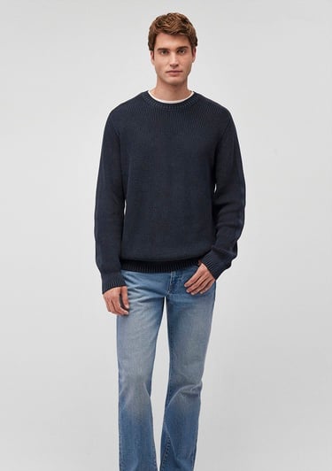  Mavi Bisiklet Yaka Lacivert Kazak Slim Fit / Dar Kesim 070767-34319