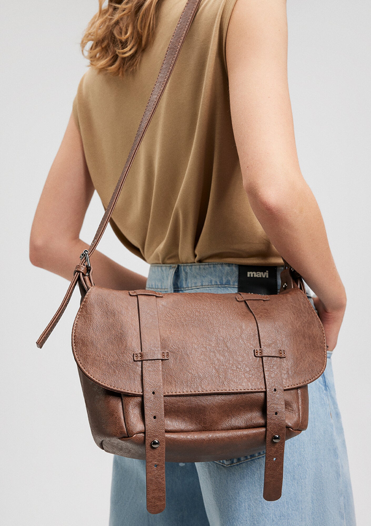  Mavi Kahverengi Çapraz Çanta 193979-26823