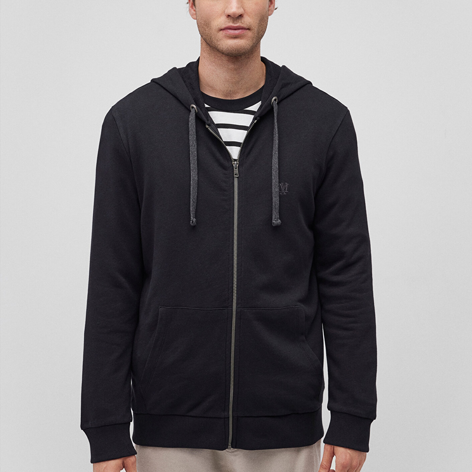 Mavi Mavi Logolu Fermuarlı Siyah Sweatshirt 065582-900