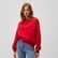 Mavi Bisiklet Yaka Kırmızı Basic Sweatshirt 1610198-80791