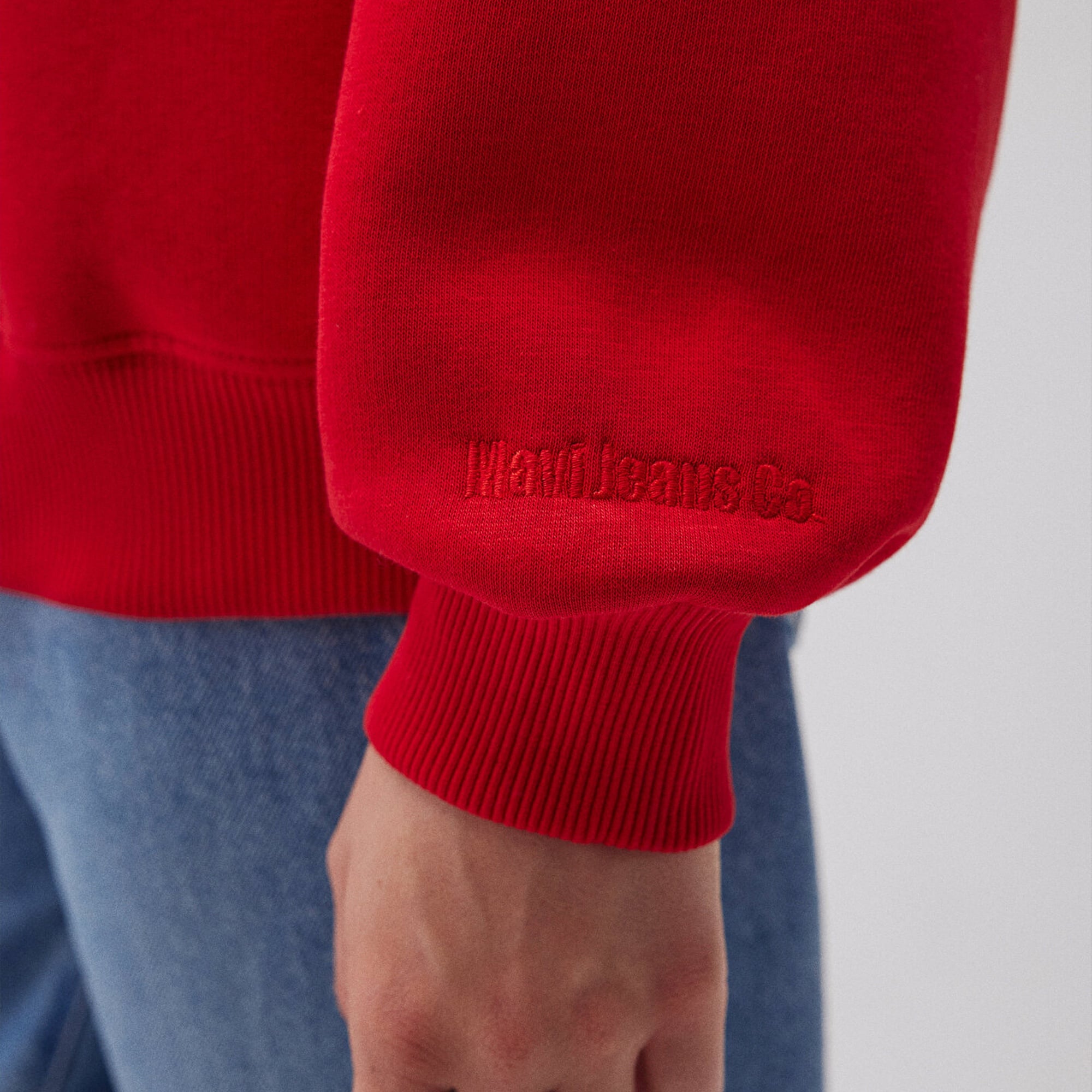 Mavi Bisiklet Yaka Kırmızı Basic Sweatshirt 1610198-80791