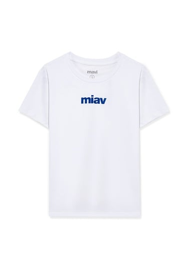  Mavi Miav Baskılı Beyaz Çocuk  Tişört Regular Fit / Normal Kesim 66332620