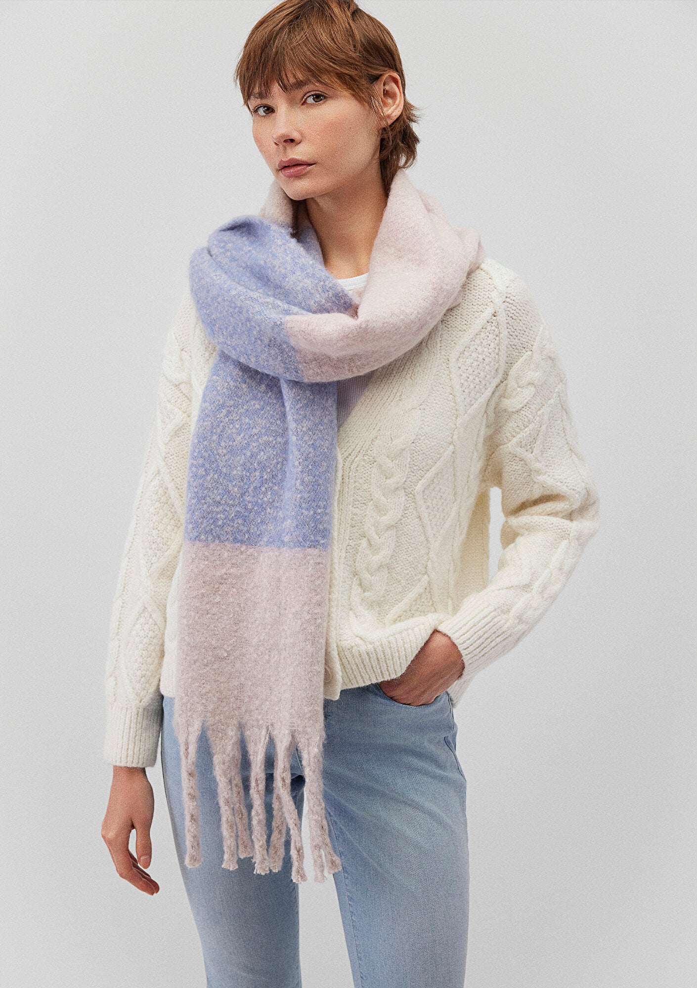  Mavi Renkli Battaniye Atkı 198920-34525