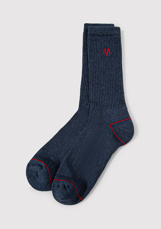  Mavi Mavi Logo Nakışlı Spor Çorap 090326-26828