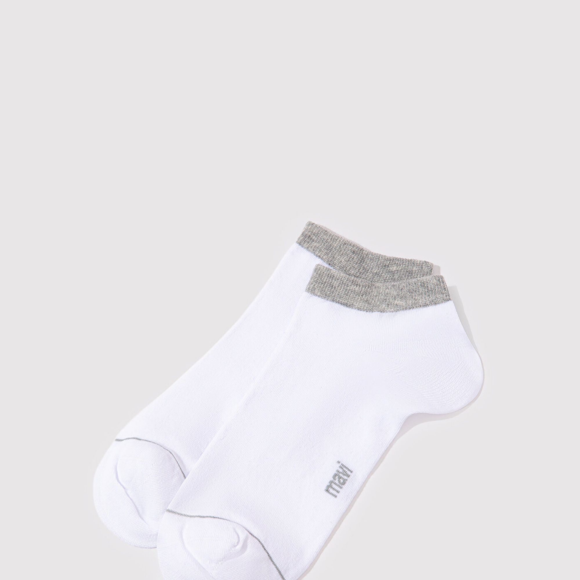 Mavi 2li Beyaz Gri Patik Çorap 090273-20844