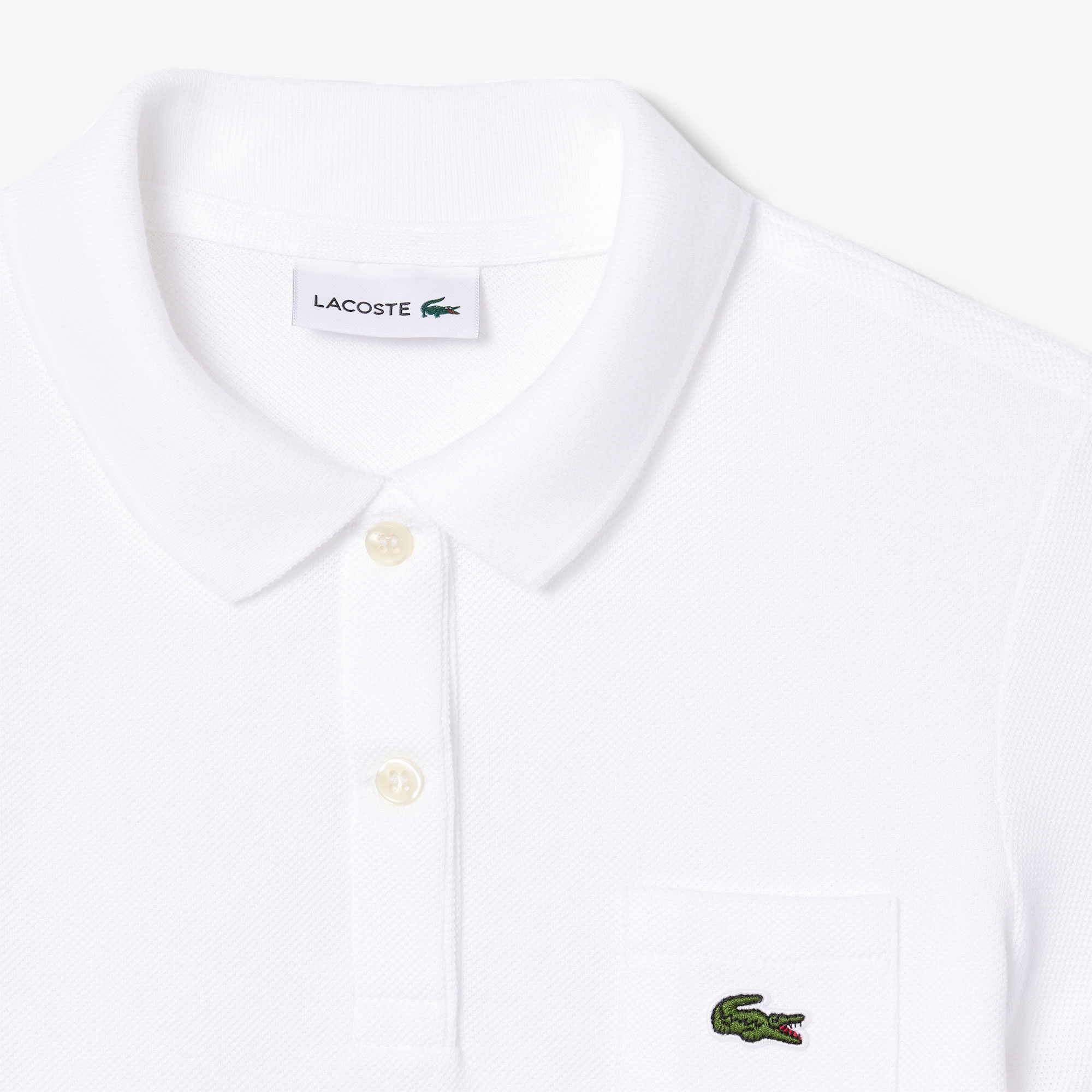 Lacoste Kız Çocuk Kısa Kollu Polo Yaka Beyaz Elbise