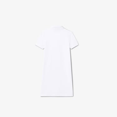  Lacoste Kız Çocuk Kısa Kollu Polo Yaka Beyaz Elbise
