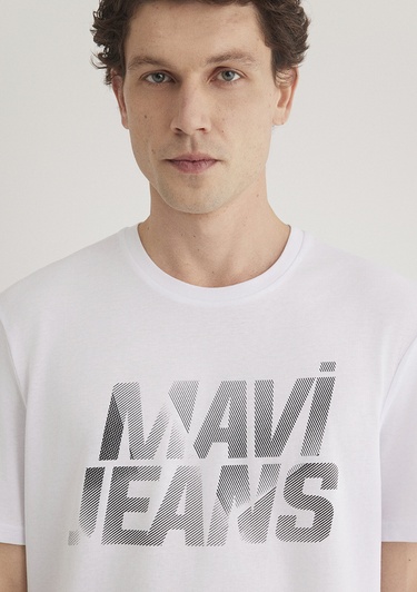  Mavi Mavi Jeans Baskılı Beyaz Tişört Regular Fit / Normal Kesim 0610260-620