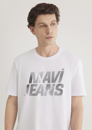  Mavi Mavi Jeans Baskılı Beyaz Tişört Regular Fit / Normal Kesim 0610260-620