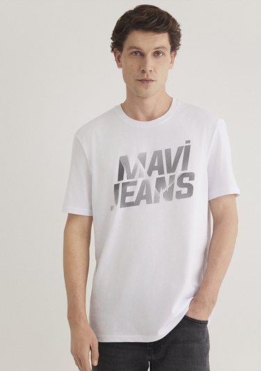  Mavi Mavi Jeans Baskılı Beyaz Tişört Regular Fit / Normal Kesim 0610260-620