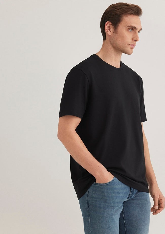  Mavi Stretch Siyah Basic Tişört Regular Fit / Normal Kesim 0610252-900