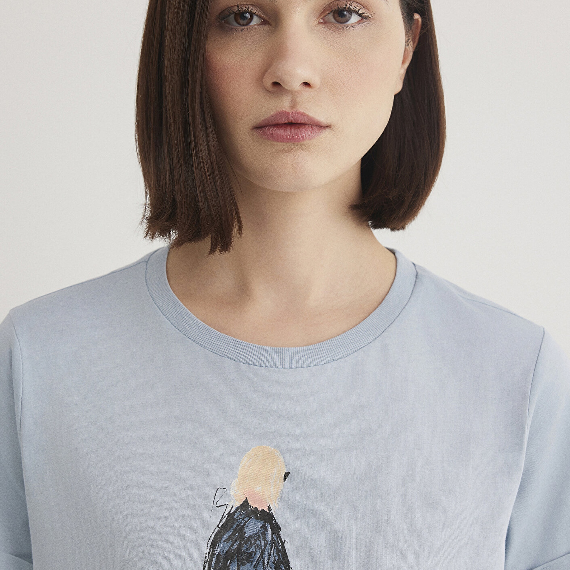 Mavi Denim Kız Baskılı Mavi İstanbul Tişört Regular Fit / Normal Kesim 1610222-70816