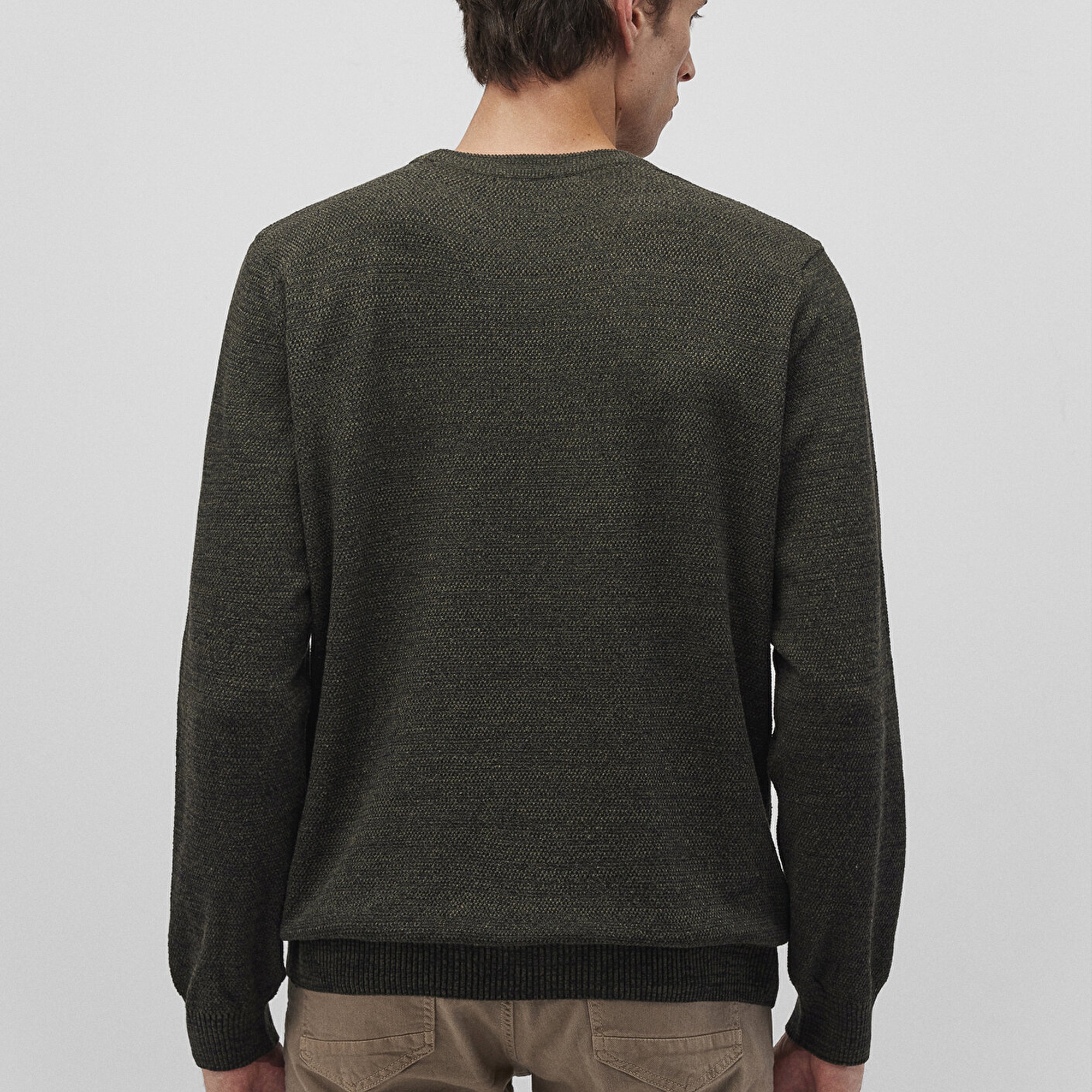 Mavi Bisiklet Yaka Haki Basic Kazak Slim Fit / Dar Kesim 070781-34343