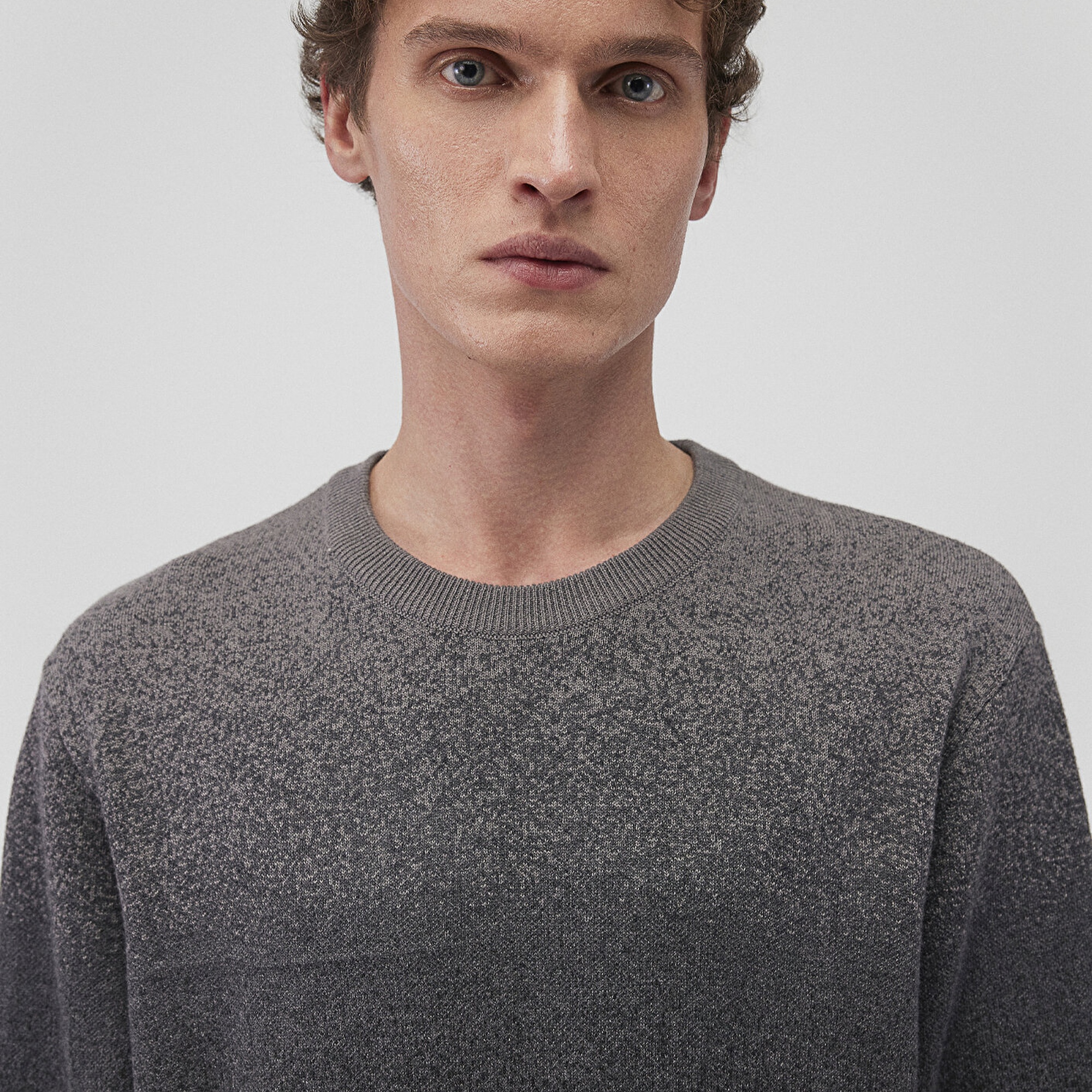 Mavi Bisiklet Yaka Gri Kazak Slim Fit / Dar Kesim 070779-34686