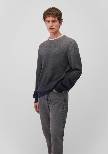  Mavi Bisiklet Yaka Gri Kazak Slim Fit / Dar Kesim 070779-34686