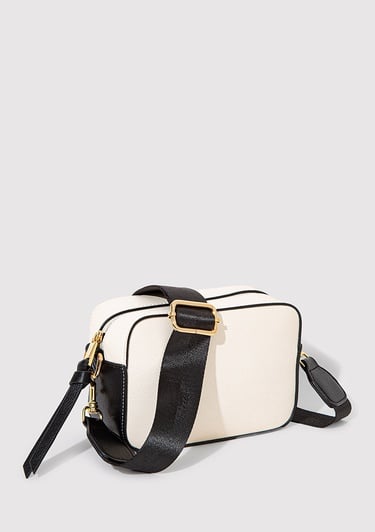  Mavi Siyah Askılı Ekru Çapraz Çanta 1910084-70055