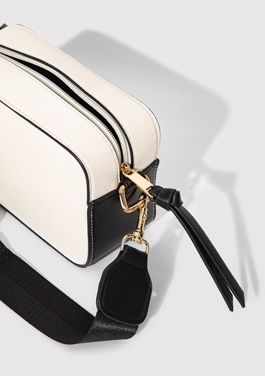  Mavi Siyah Askılı Ekru Çapraz Çanta 1910084-70055