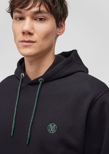  Mavi Mavi Logo Nakışlı Kapüşonlu Siyah Sweatshirt 065809-900