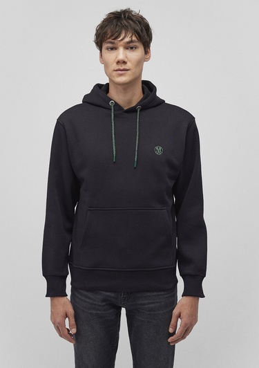  Mavi Mavi Logo Nakışlı Kapüşonlu Siyah Sweatshirt 065809-900