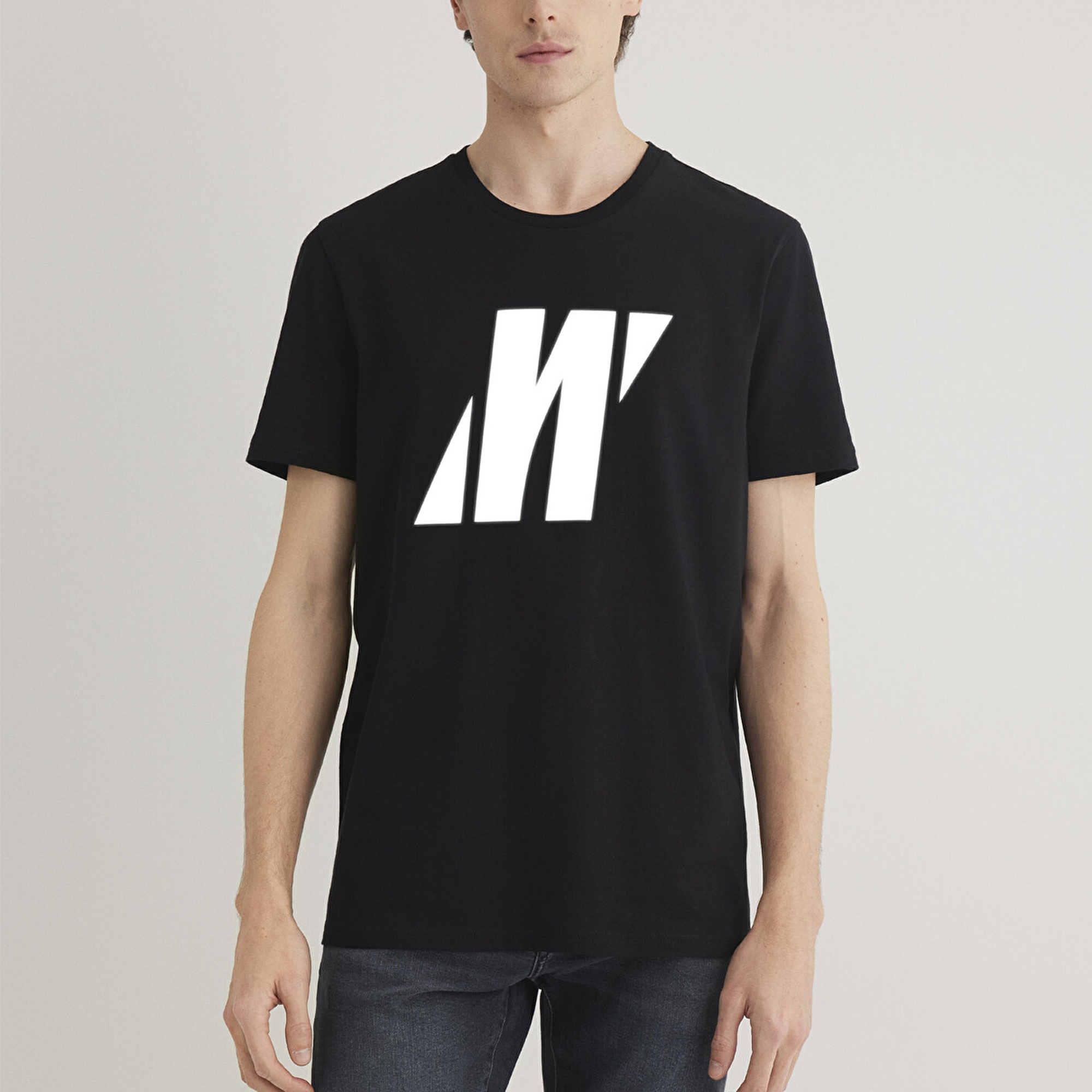 Mavi Mavi Pro Reflektör Logo Baskılı Siyah Tişört Slim Fit / Dar Kesim 066000-900