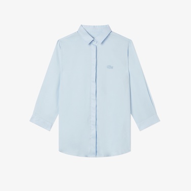  Lacoste Kadın Regular Fit Yarım Kol Açık Mavi Gömlek