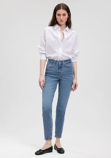  Mavi Cindy Gold Shape Gölgeli İndigo Mavisi Jean Pantolon 100277-33555