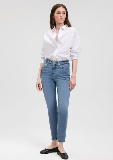  Mavi Cindy Gold Shape Gölgeli İndigo Mavisi Jean Pantolon 100277-33555