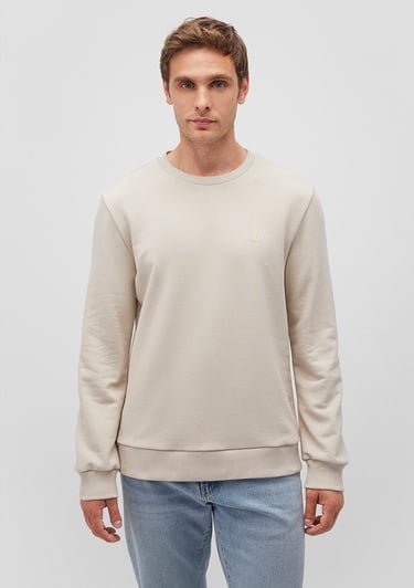  Mavi Bisiklet Yaka Bej Basic Sweatshirt 065751-35111
