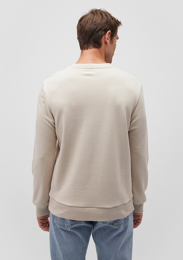  Mavi Bisiklet Yaka Bej Basic Sweatshirt 065751-35111