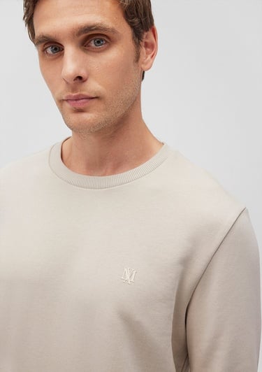  Mavi Bisiklet Yaka Bej Basic Sweatshirt 065751-35111